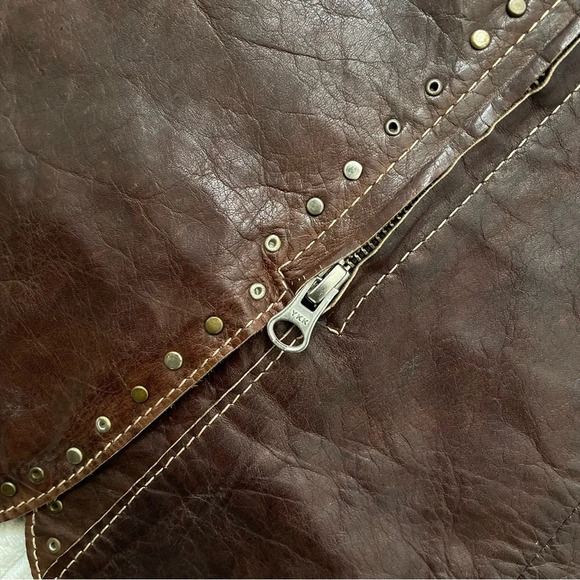 Vintage Scully Brown Leather Motorcycle Jacket with Studded Accents - Picture 5 of 12